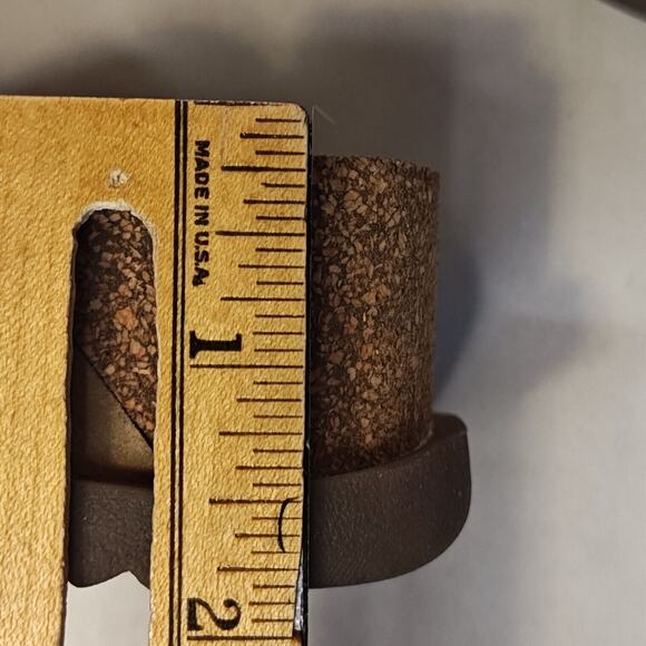 Clarks Greige Nub Mendocino Natural Slip on Sandals Size 6 M Strappy Cork - Picture 8 of 11